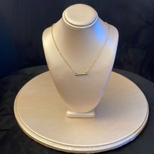 Brand new gold chain with mini bar; up to 19 inches around